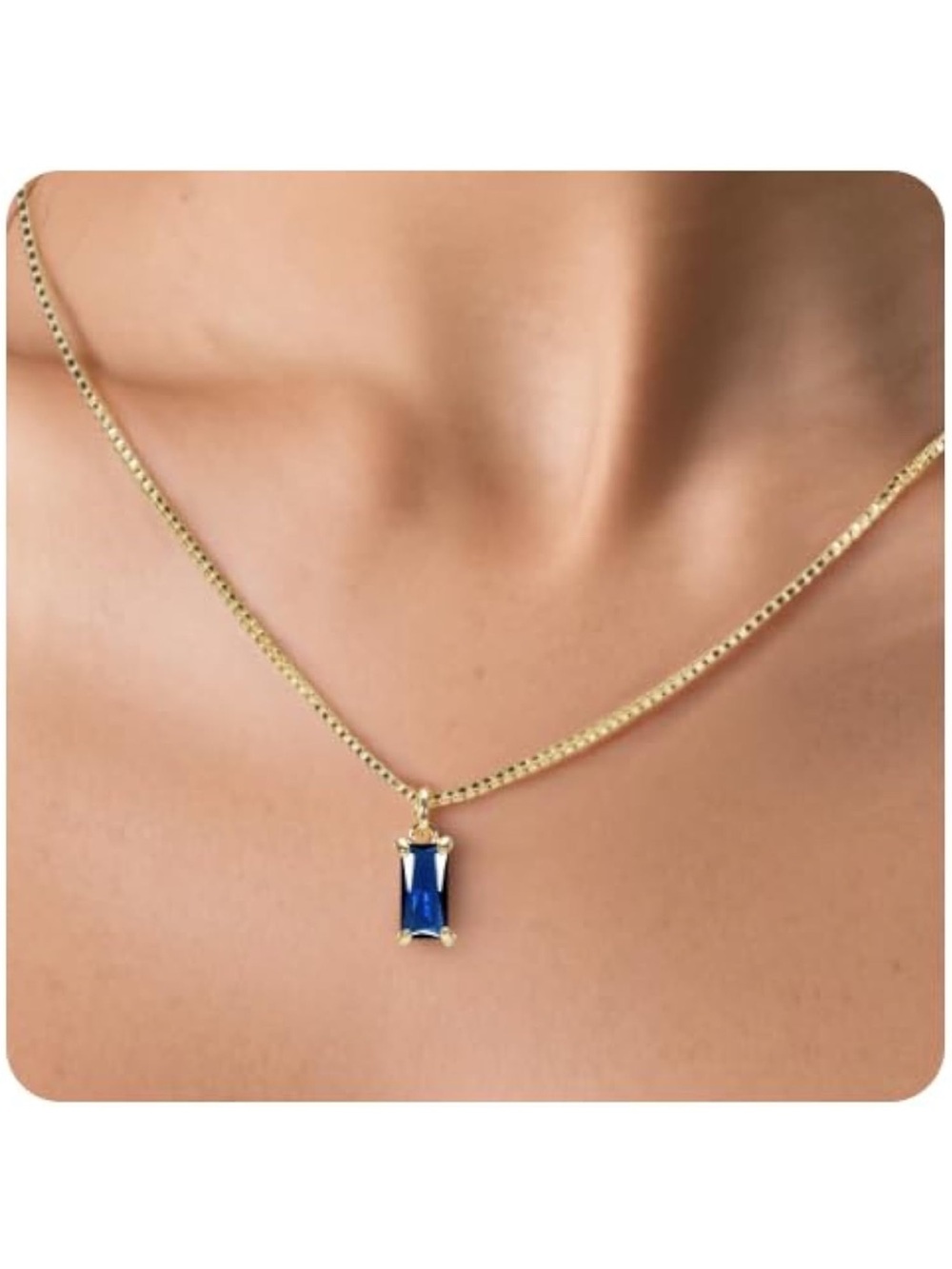 Birthstone Necklace for Women, 14 Carat Gold Plated Necklace